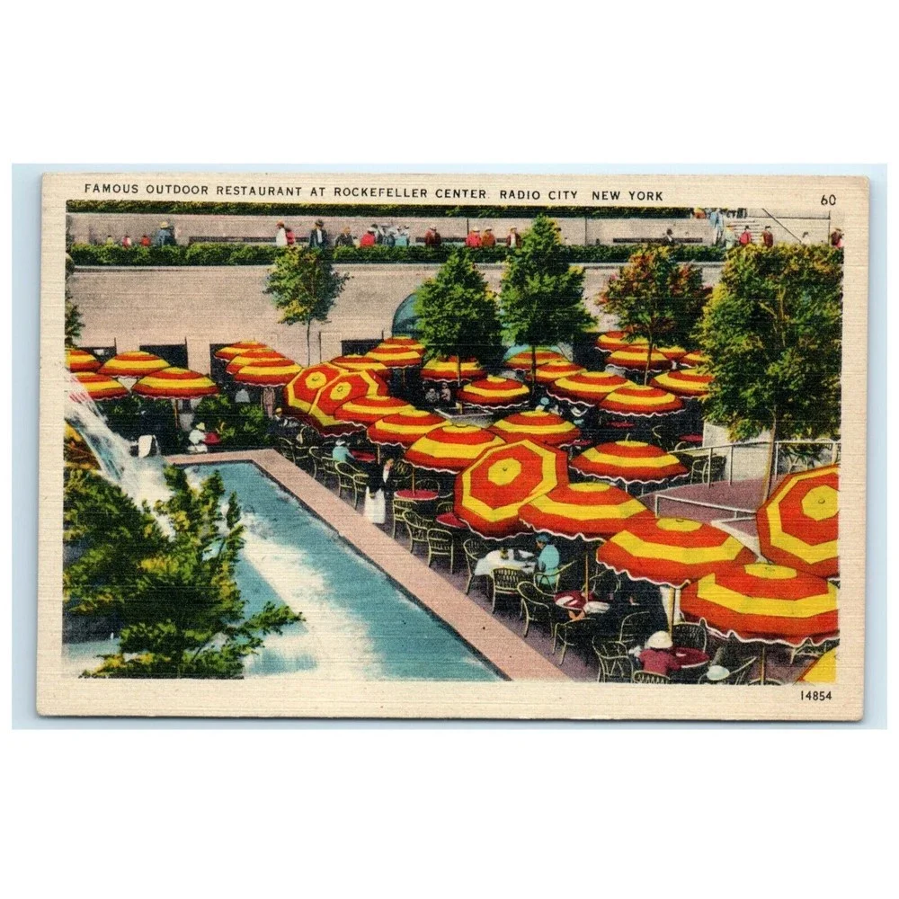 Vintage Postcard New York City NY Rockefeller Center Radio City‎ Restaurant 1948
